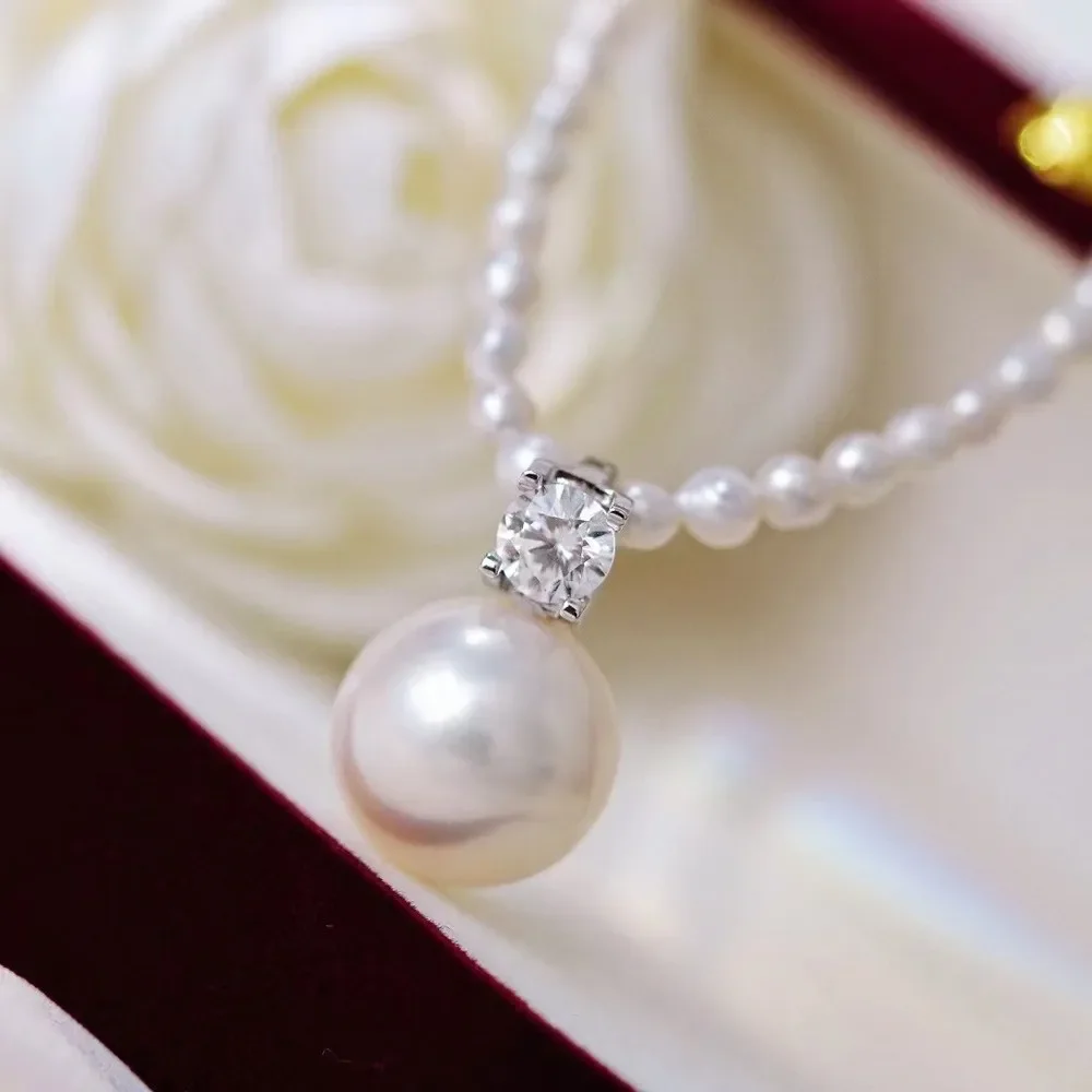

DIY Pearl Accessories S925 Sterling Silver Pendant with Empty Support Gold Silver Button Necklace Pendant Fit 10-13mm Circle
