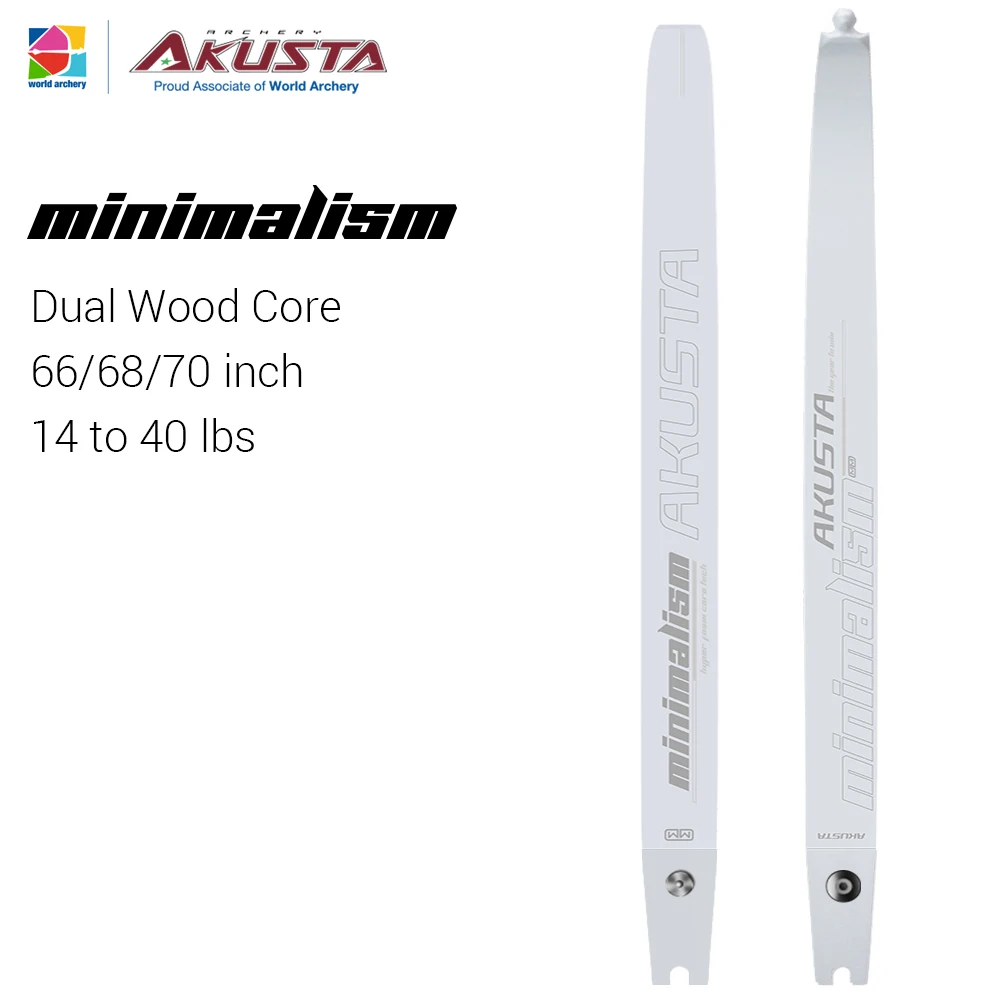 

Akusta Recurve Bow 66/68/70 ILF Limbs Wood Core Tech With Fiber Glass Minimalism Series