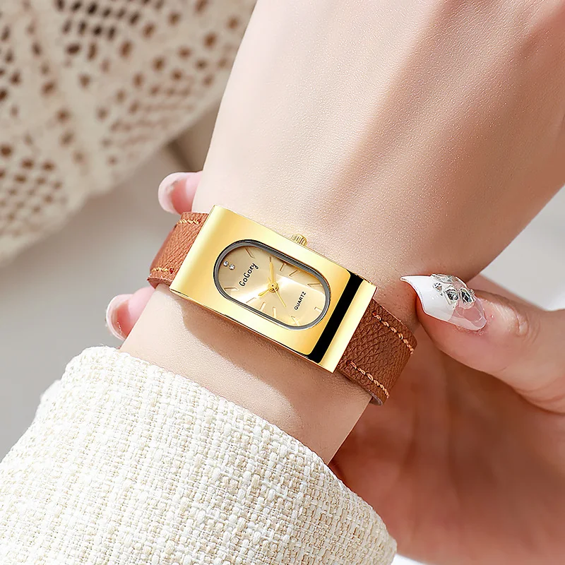 Ladies Watch, Premium Rectangle Ins Wind Niche Student Angolan Temperament Quartz Watch