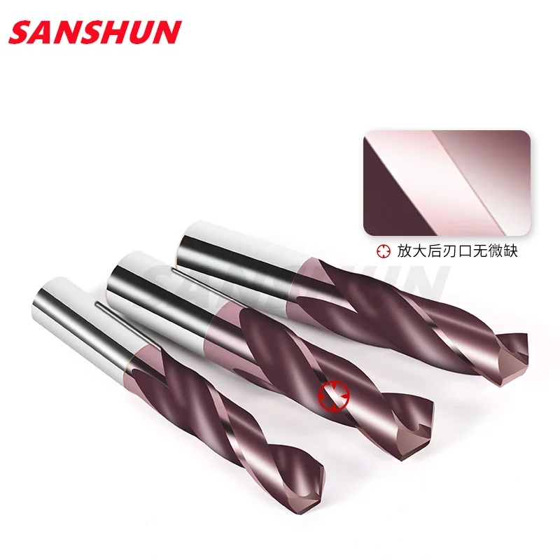 Boring Crown 1PC 2mm-22mmx100mm OAL HRC65 Solid Carbide Drill Bits SetSpiral Flute Twist Drill Bit for Hard Alloy Stainless Tool