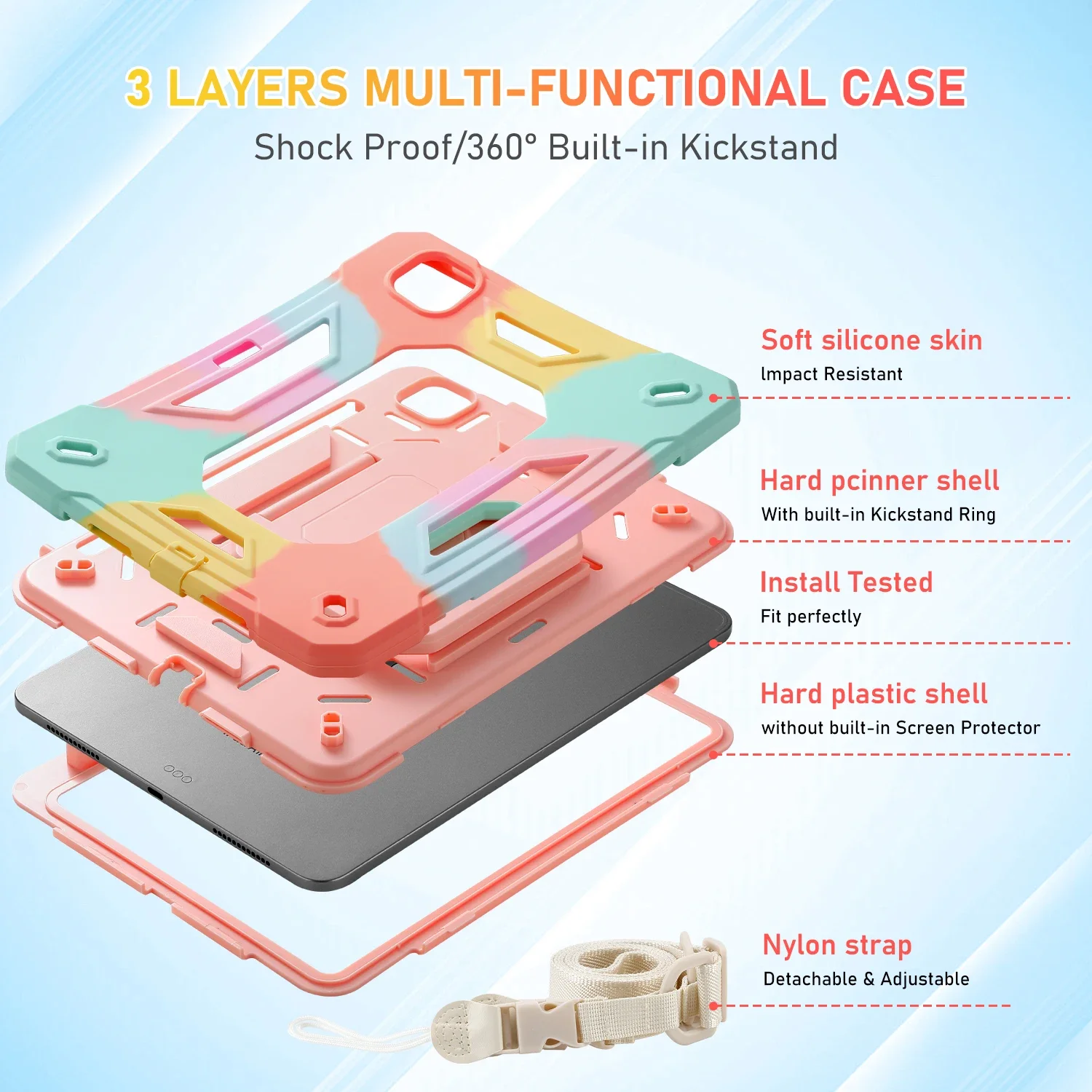 Premium 360-Degree Rotation Shockproof Tablet Stand Case