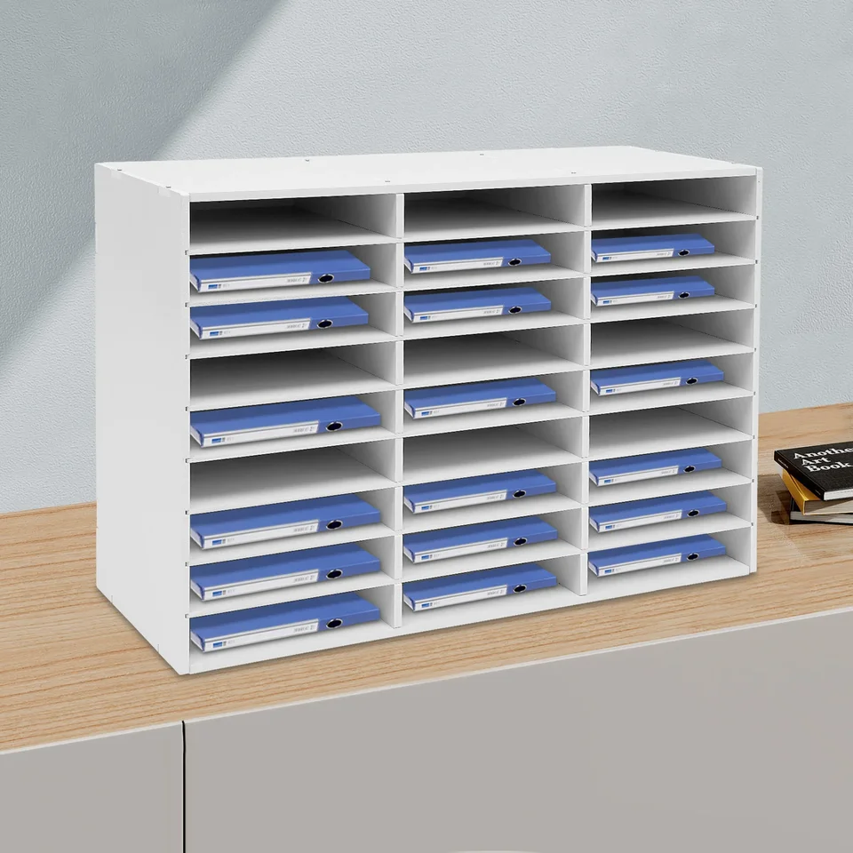 Durable PVC Literature Organizer with 27 Storage Slots