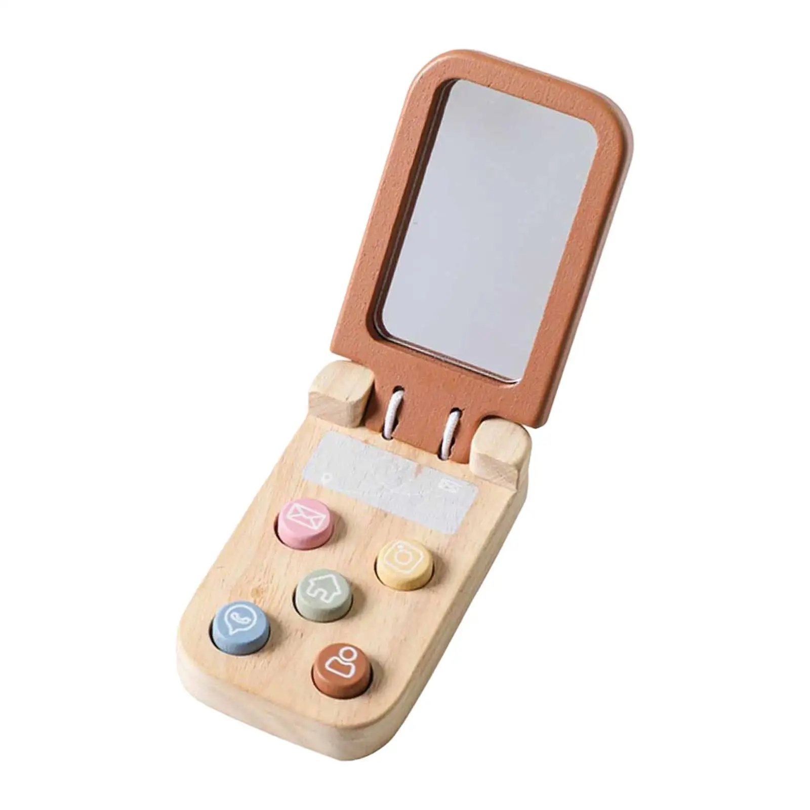 Wooden Baby Cell Phone Toy Gift Birthday Sensory Toy Flip Pretend Play Phone Educational for Preschool Children Party Boys Girls Wooden Baby Cell Phone Toy Gift Birthday Sensory Toy Flip Pretend Play Phone Educational for Preschool Children Party Boys Girls