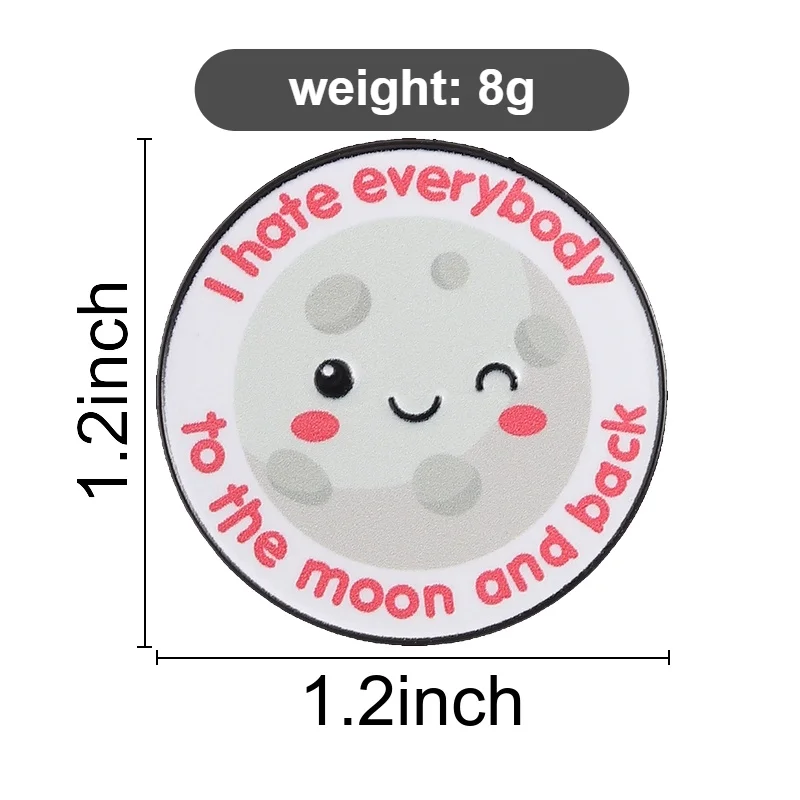 Kollektion mit Tierzitaten, Emaille-Anstecknadeln, Ente, Du, Cowboy, Katze, Howdy, Ratte, Brosche „To the Moon and Back“, Abzeichen, kreative Wortspiele, Schmuck, Geschenk – Detail 6