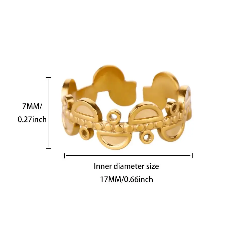 Fashion Mushroom Rings For Women Gold Color Stainless Steel