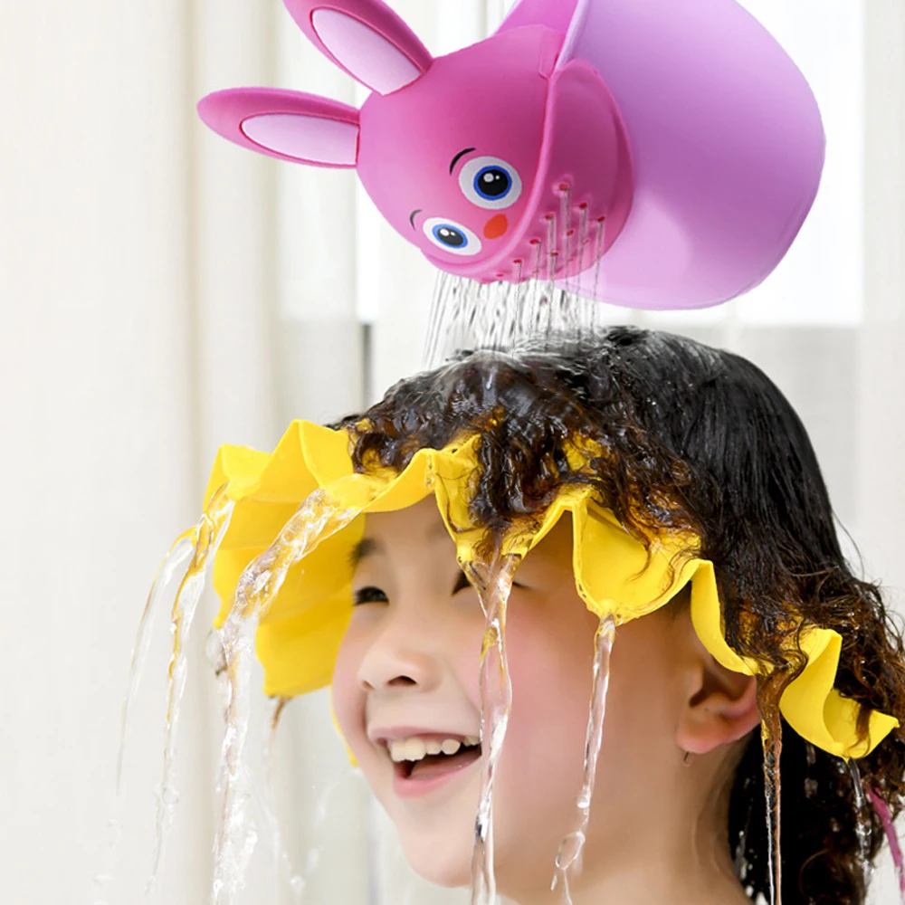 Cute Cartoon Shampoo Cup For Babies Wash Hair Shampoo Cup Baby Spoon Shower Bath Water Swim Head Watering Bottle Bath Product 2