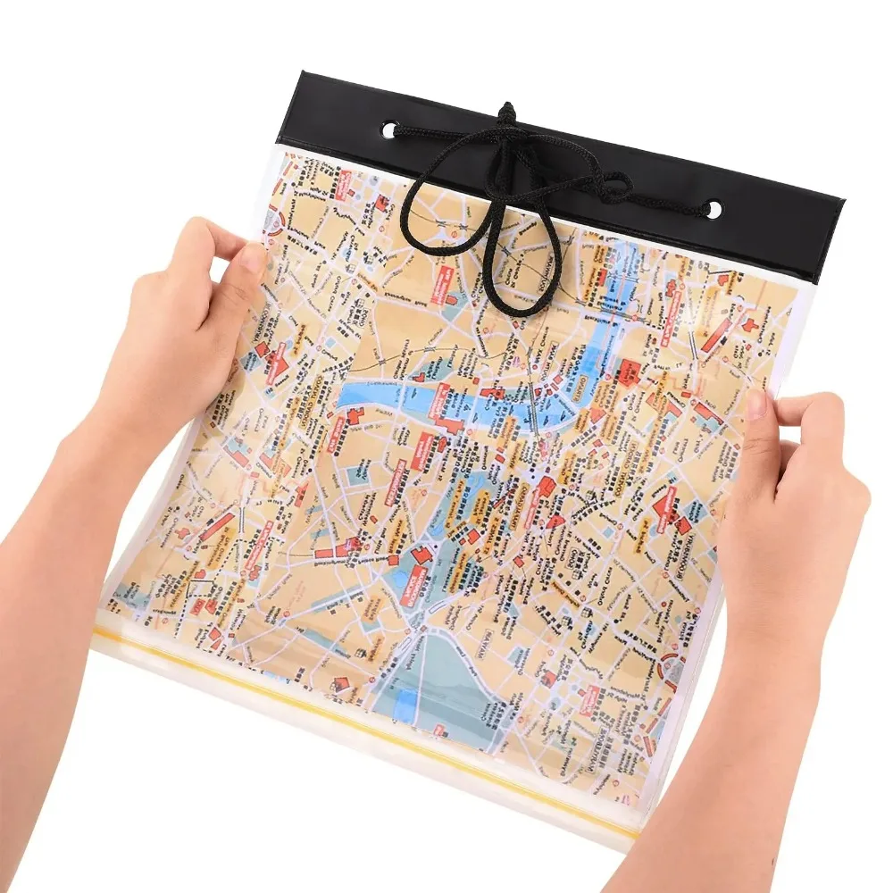 1PC Map Case Clear Waterproof PVC Document Stationery Holder Cover Portable Outdoor Camping Pocket Bag with Zipper