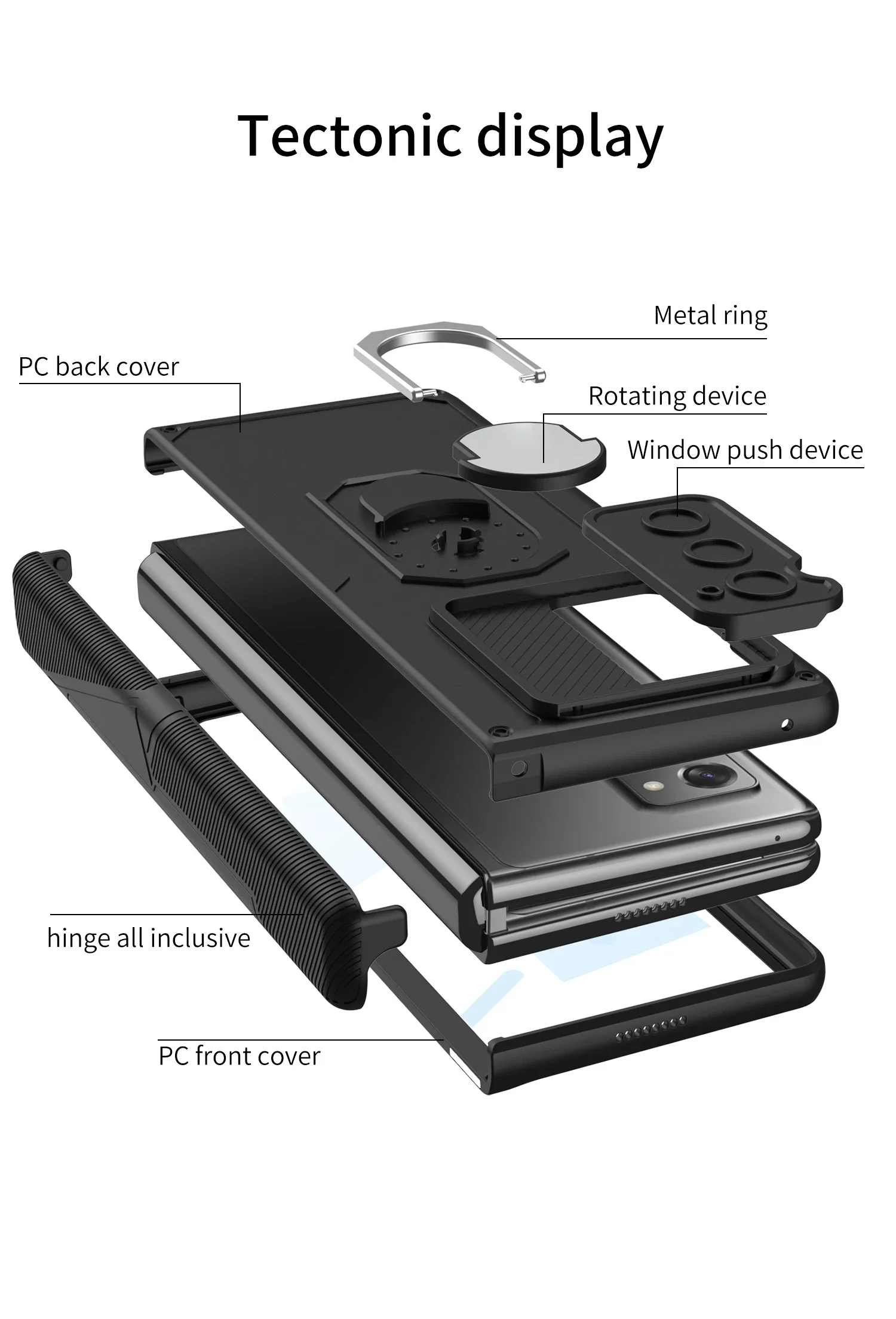 Magnetic Hinge Armor Plastic Case For Samsung Galaxy Z Fold 2 Outer Glass Protec