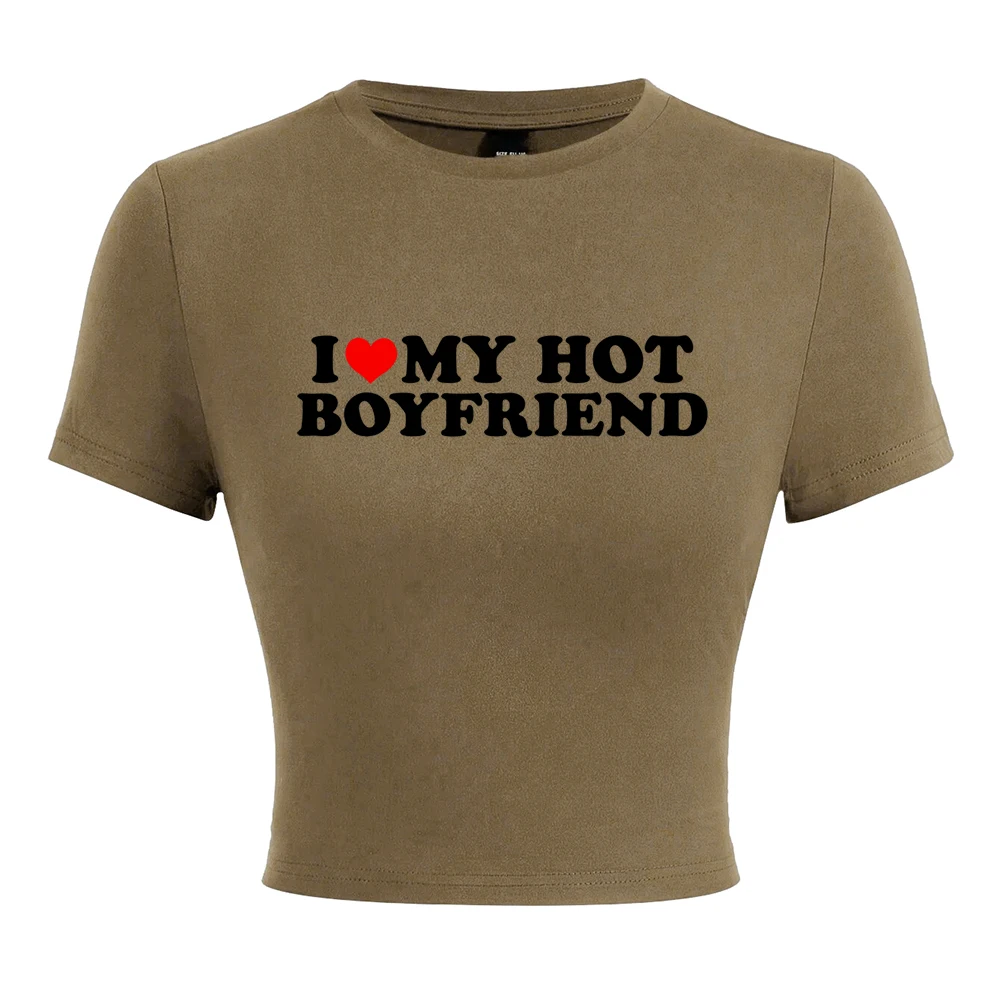 I Love My Hot Boyfriend Print Tshirt Women Hip Hop Summer Tops Street Harajuku Short T-Shirtelastic Comfortable Tshirts Female 4