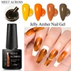 MEET ACROSS 7ml Vintage Amber Gel Polish Translucent Jelly Nail Gel Soak Off Uv Led Semi Permanent Manicure Nail Polish 2