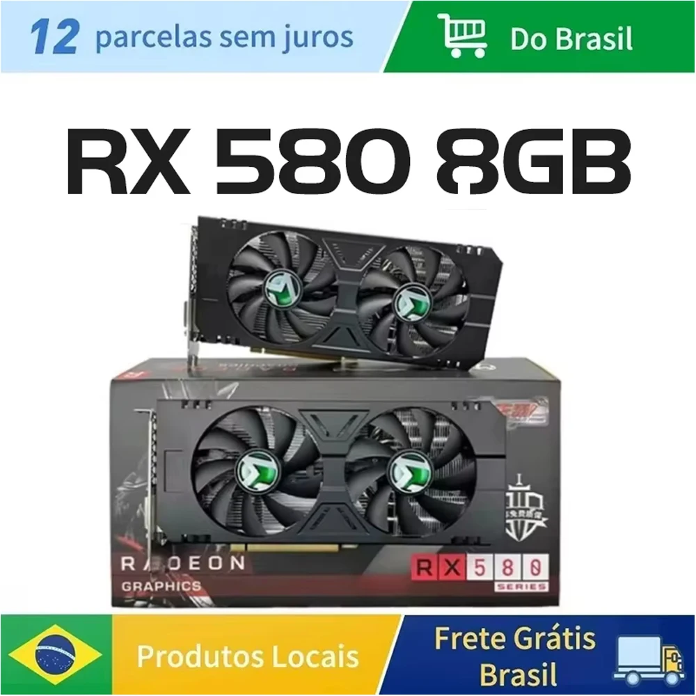 소요 그래픽 카드 AMD 라데온 RX580 2048SP 8G GDDR5 256비트 DVI DP 비디오 게이밍 카드 데스크탑 컴퓨터  구성품 GPU RX 580 - AliExpress