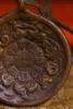 2"Tibetan Temple Collection Old Bronze Cinnabar Ganesha Geneisha Zodiac Animal Buddha Card Pendant Amulet Town house 5