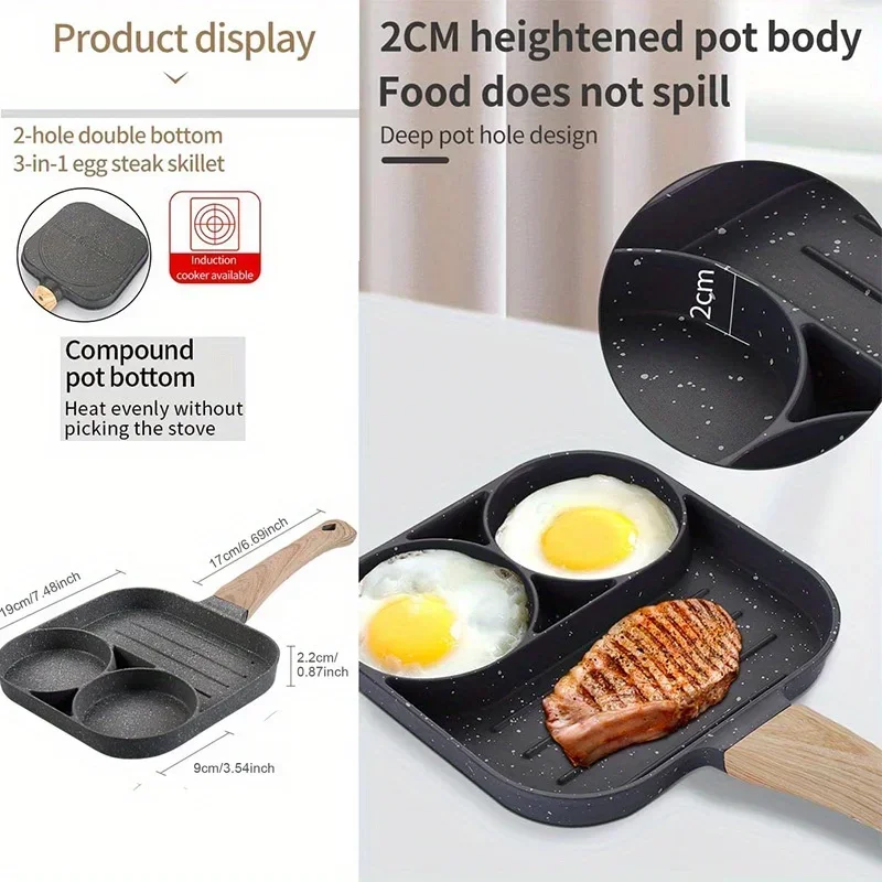 Kitchen Egg Frying Pan Nonstick Pancake Pans 3/4-Cups Cookware Pancake Pan Egg Suitable for Gas Stove Induction Cooker 1 Pcs