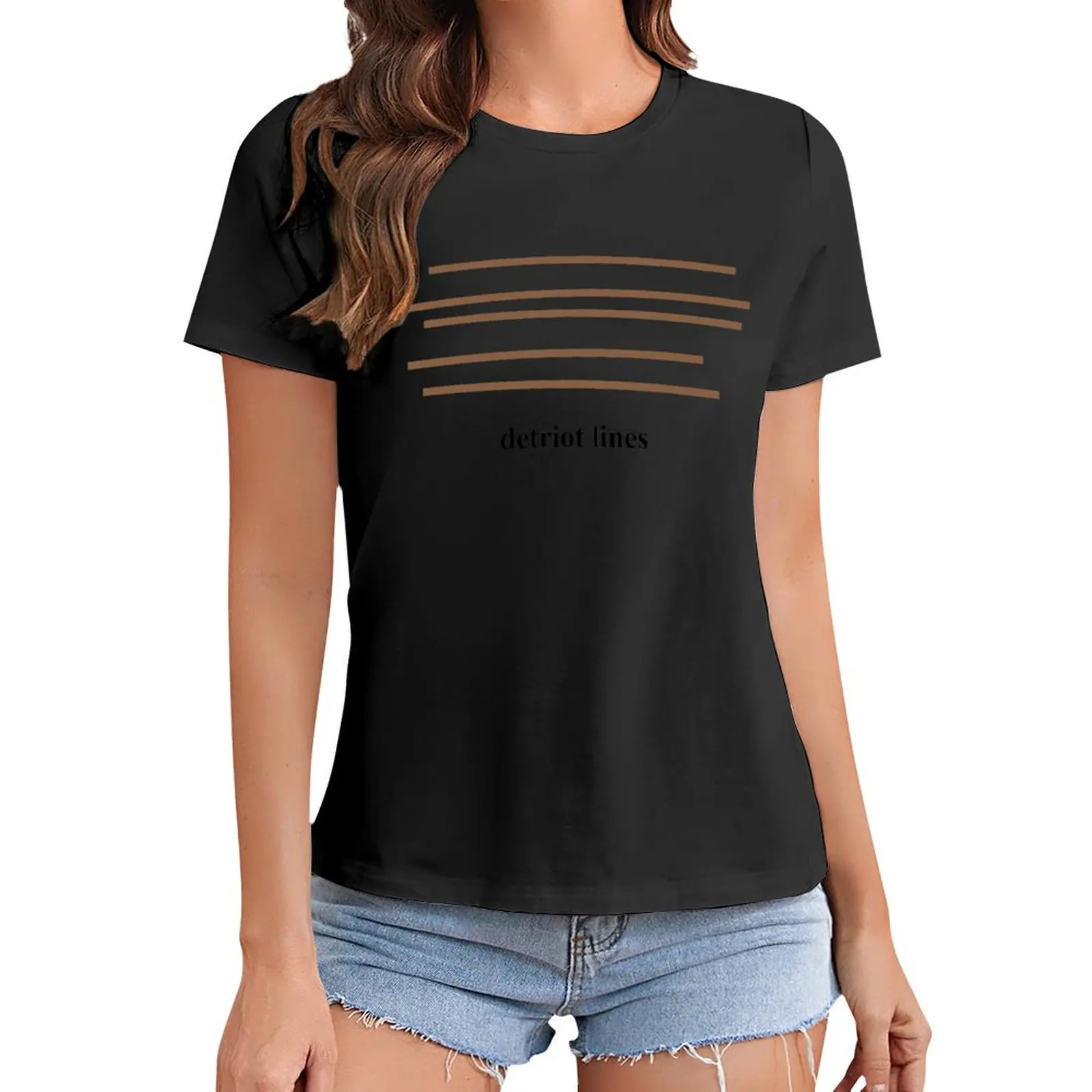 Detriot Lines T-Shirt korean fashion female womans clothing