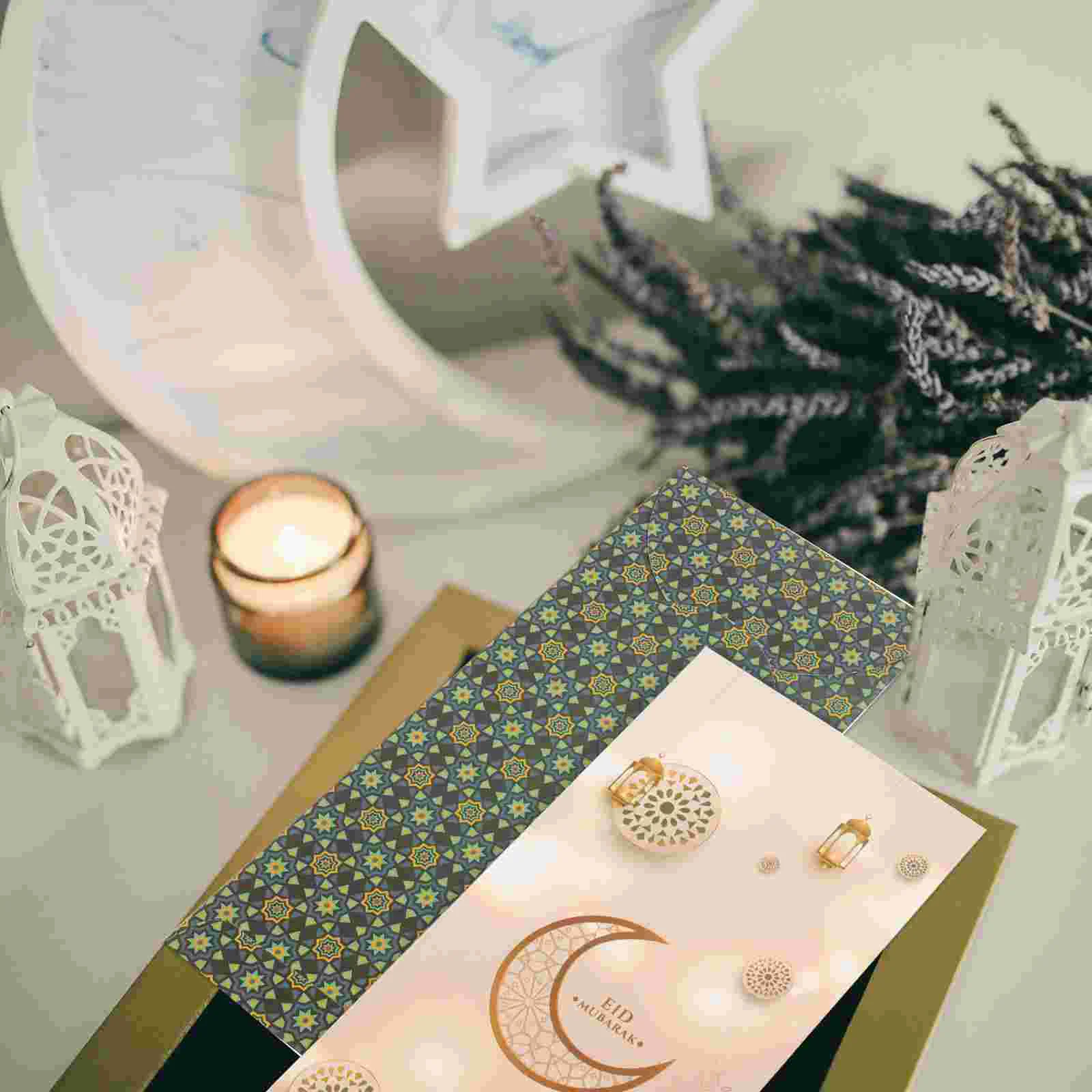 Eid 축제 라마단 카드용 빨간 봉투, 인사 가방, 프리미엄 종이 파티 필러, 빈 휴일 선물, 6 개