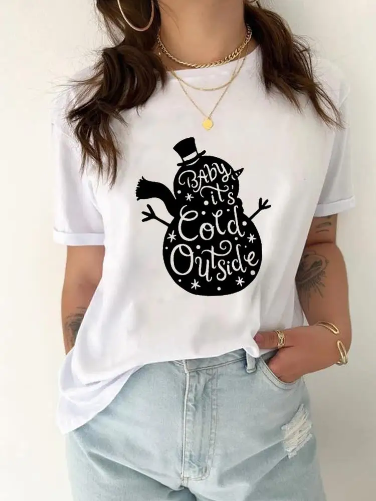 

Clothing New Year Fashion Print Women Merry Christmas Top Snowman Trend Cute 90s Lovely Holiday T-shirt Tee Graphic T Shirt