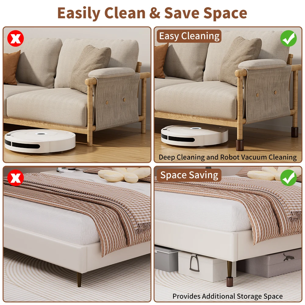 4PCS Heavy Duty Non-Slip Furniture Heightening Pads