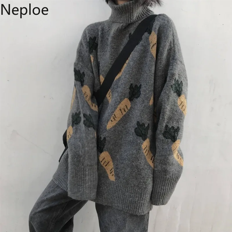Свитер Neploe Женский с морковным узором зимний корейский пуловер высоким