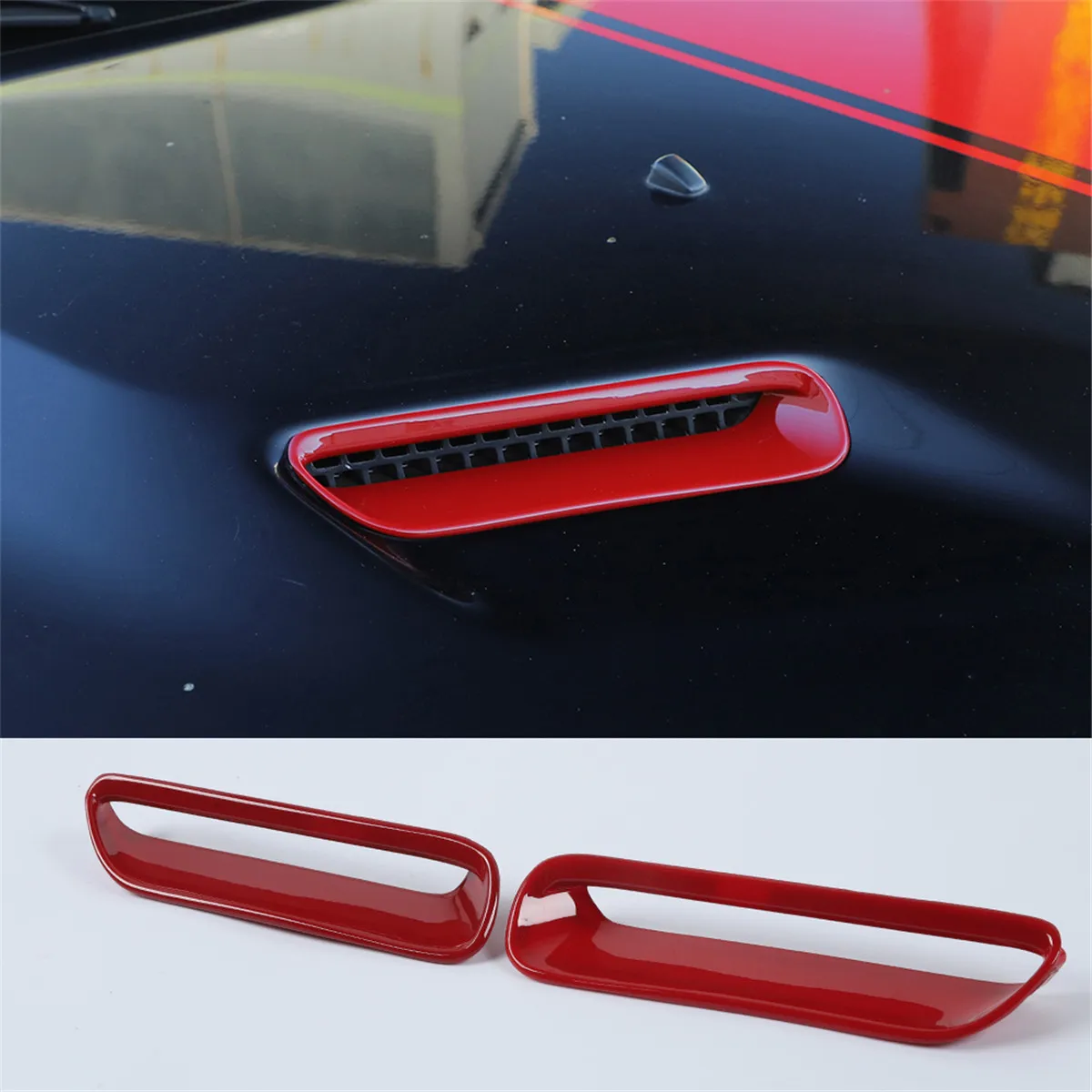 

ABS Engine Cowl Hood Scoop Air Vent Outlet Trim Decorative Cover Fit forDodge Challenger 2009-2014 Exterior Car Accessories
