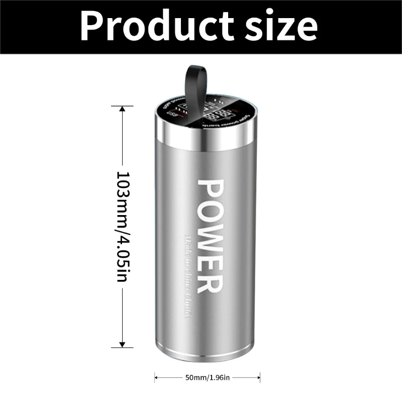 Portable DIY 46800 Power Pack Case Aluminum double Type C USB Outputs Quick Charges for Hiking & Activity without Battery
