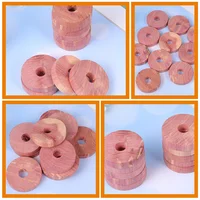 20 Pcs Natural Aromatic Cedar Wood Blocks Moth-proof Wardrobe Discs 20pc Balls Clothes Home Decor Strips Ring 2