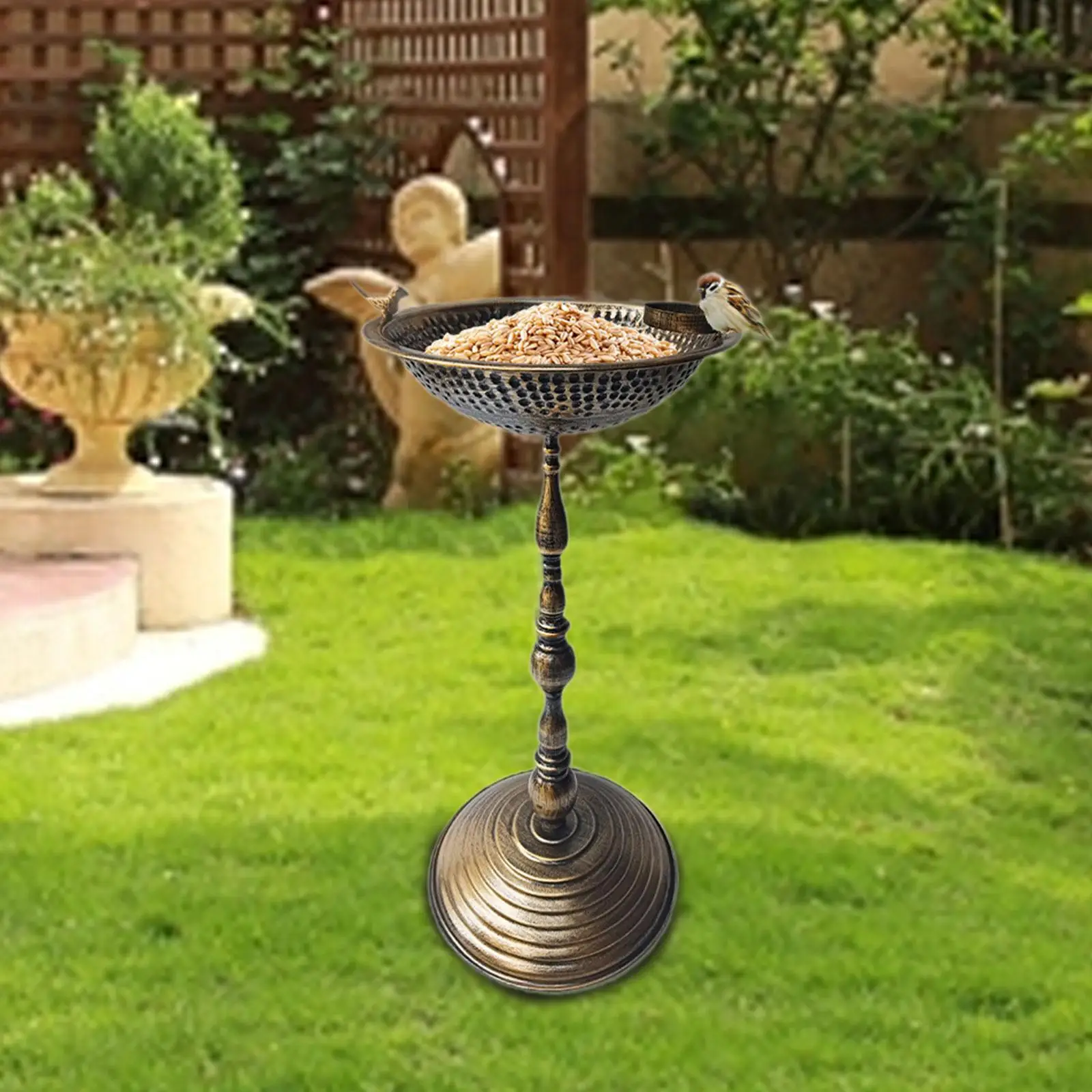 Garden Bird Bath Yard Decor Round Base Design Birdfeeder for Lawn Yards Outdoors Garden Bird Bath Yard Decor Round Base Design Birdfeeder for Lawn Yards Outdoors