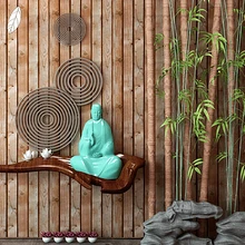 

3d Wallpaper For Walls In Rolls Chinese Style Wood Grain Log Color Retro Plank Ceiling Loft Ceiling Living Room Pvc Wall Sticker