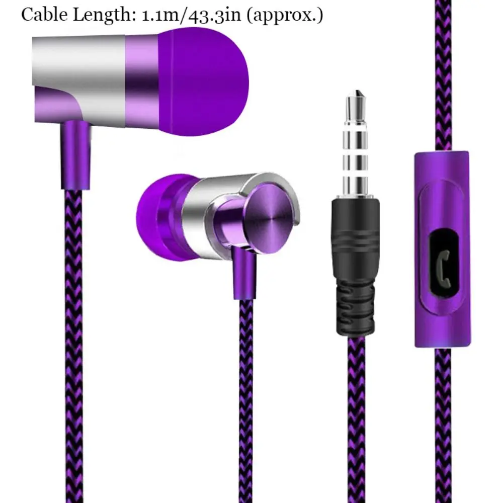 Portable 3.5mm In-ear Headphones Stereo High Definition Wired Headset Deep Bass Noise Canceling Earbuds 6
