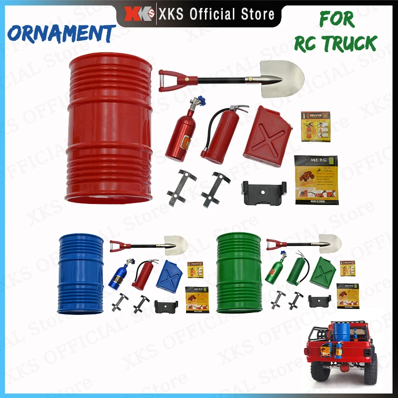

WPL MN RC Car Simulated Decorations Set Oil Drum Mini Shovel Fire Extinguisher for Axial SCX10 D90 D100 TRX6 1/10 Crawler Parts