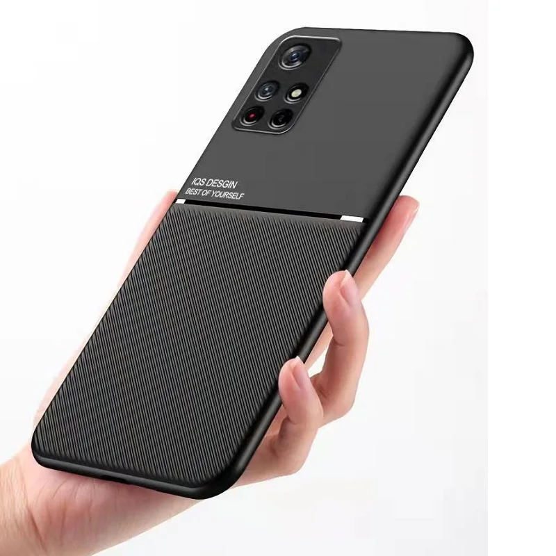 Coque de téléphone en TPU souple à rayures mates d'affaires de luxe à quatre coins, couverture antichoc anti-chute tout compris pour Poco M4 X4 Pr_voghion.com
