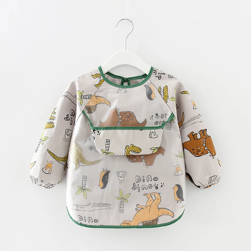 Newborn Baby Bibs Waterproof Long-sleeved Reverse Dressing Infant Eating Clothes Apron Bib Protective Clothing 0-2Years baby bib,feeding bib,cotton bib set,cotton bib