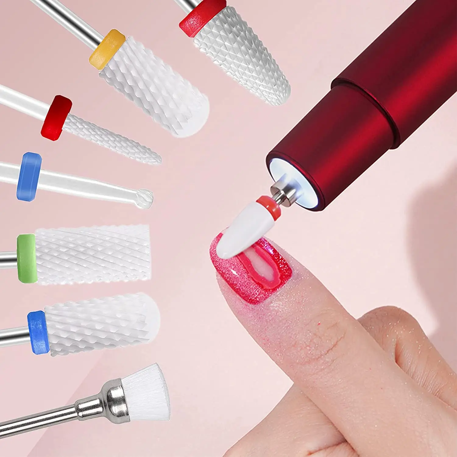 7 Pcs Combined Ceramic Milling Cutters For Manicure Removing Gel Varnish Nail Drill Bit Kits