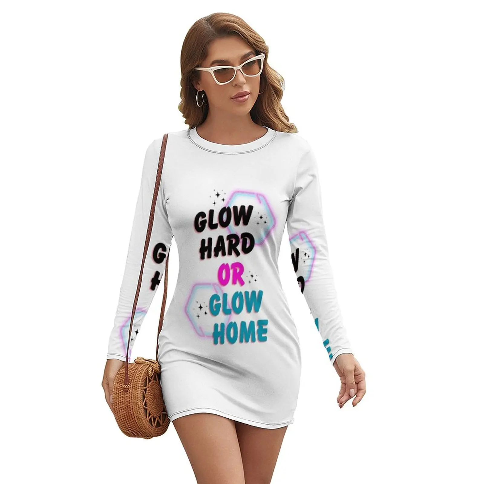 

Glow Hard or Glow Home Long-sleeved Dress Party dresses elegant party dresses for women 2024