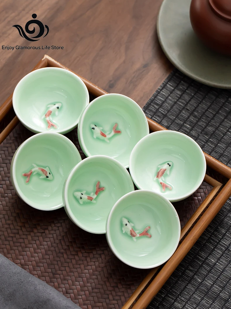 Hand-painted orchid ceramic small tea jar Creative storage jar Kung Fu tea set mini bin household storage