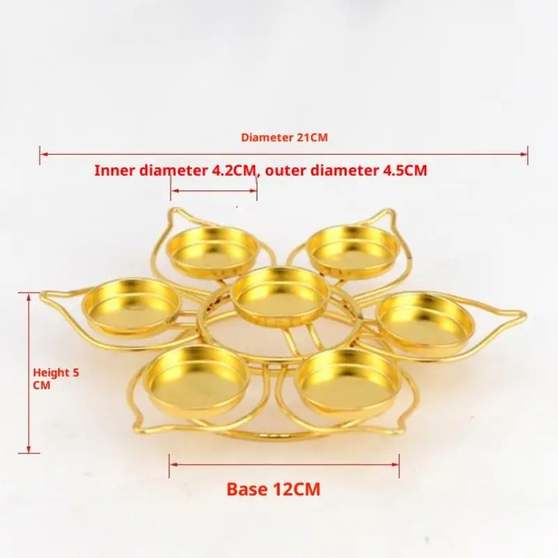 Jiuxing Plum Blossom Tea Candle Holder - Metal Tabletop Candle Stand, For Lotus Design, 9 Heads, Suitable For All Occasions