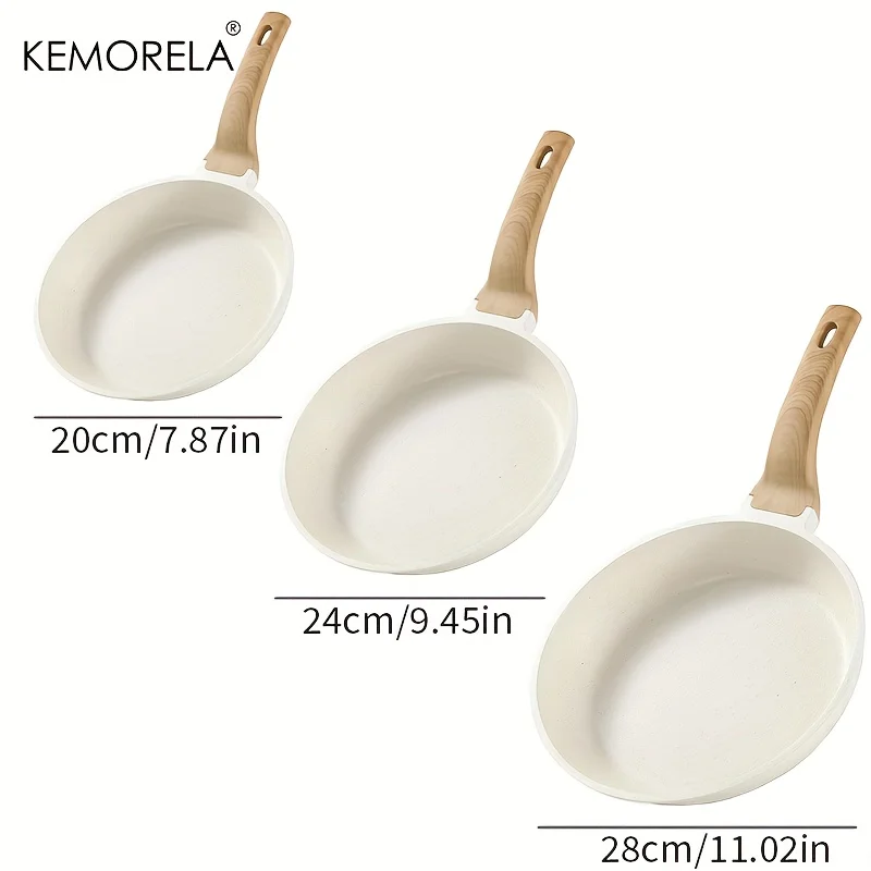 Керамічний набір сковорідок з антипригарним покриттям із 3 предметів – вибір шеф-кухаря для яєць, стейків, млинців, без PFOA та можна мити в посудомийній машині, кухні та ресторану