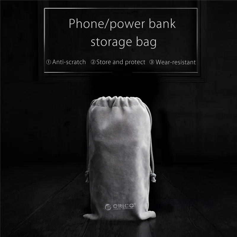 Power Bank Case Power Bank ORICO Soft Storage Bag Power Bank USB Charger Soft Pouch Case For Powerbank External Battery Mobile Phone Hdd Gray Bag Storage