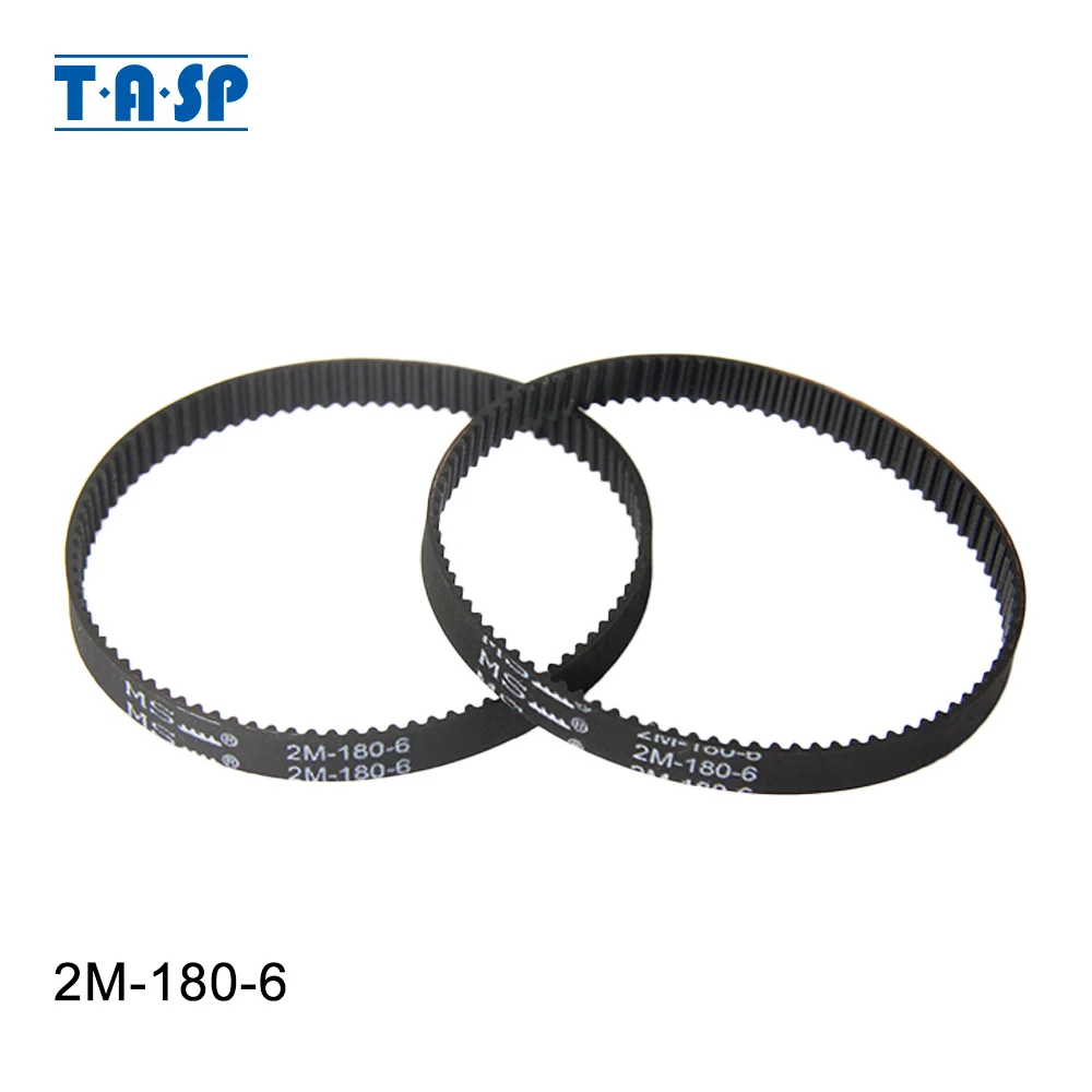 TASP 2pcs Timing Drive Belt 2M-180-6 Perimeter 180mm Width 6mm Teeth 90 Synchronous Conveyor Spare Part for Vaccum Cleaner