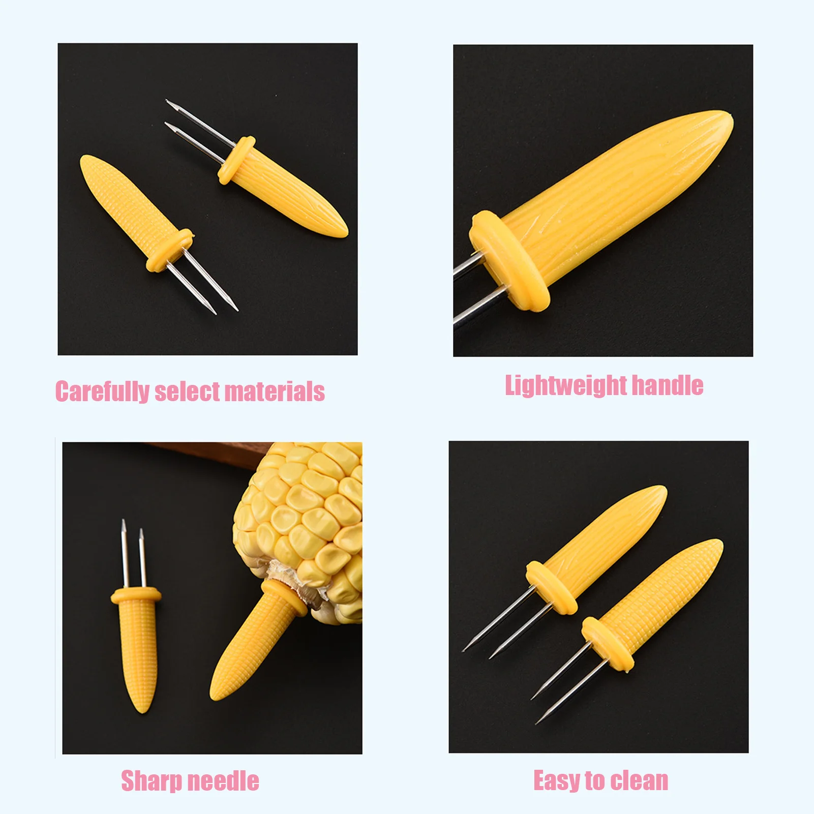 Corn Holders 20 Pcs/10 Pairs Corn Holders Set On The Grill BBQ Fork Skewers For Home Cooking Picnics