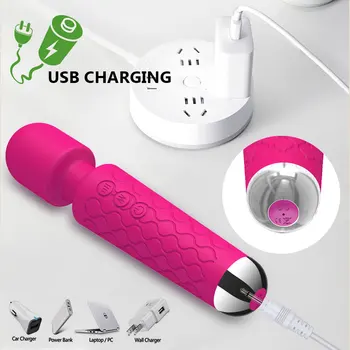 Oral Clit AV Magic Wand Vibrators for Women 20 Speeds G Spot Vaginal Massager USB rechargeable Adult Sex Toys for Woman Sex Shop 4