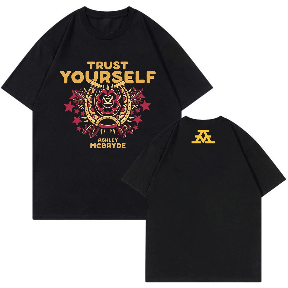 

Футболка Ashley McBryde Trust Yourself Merch Tee 2023 The Devil I'm Tour, с круглым вырезом и коротким рукавом, уличная одежда для женщин и мужчин