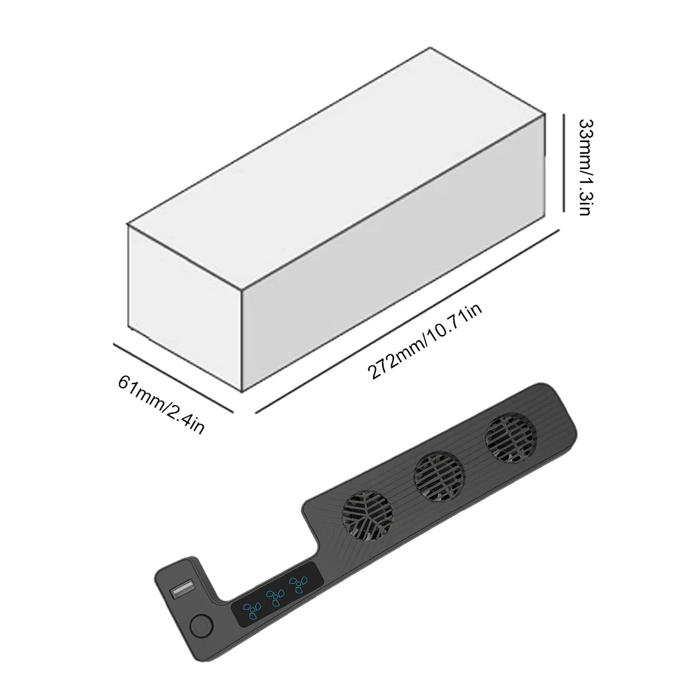 쿨러 선풍기 냉각 게임 액세서리, 팬 3 개 포함, PS5 슬림 콘솔용 후면 냉각 선풍기, 3 선풍기 속도 설정, 9500RPM
