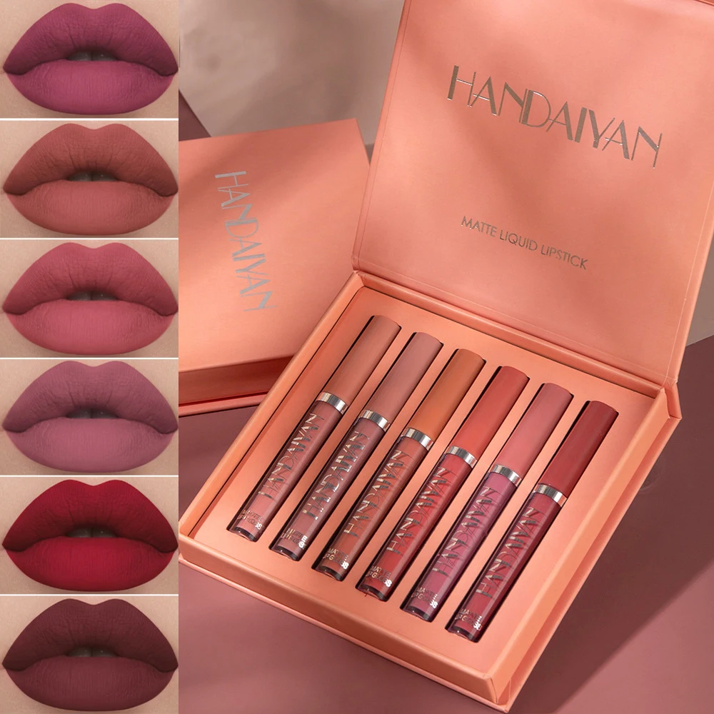 HANDAIYAN Matte Liquid Lip Gloss Lip Makeup Lip Glaze Waterproof Lip Gloss Set