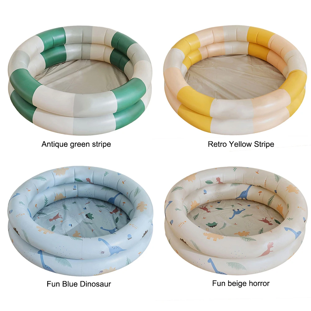 Vintage Striped Inflatable Pool PVC Thickened Baby Swimming Pool Portable Puncture-Resistant for Household Garden Outdoor Beach
