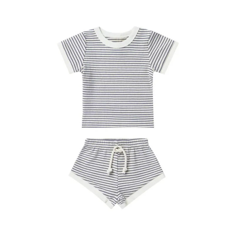Newborn Baby Girl Boy Clothes Summer Floral Cotton Sets Short Sleeve Tops T-shirt + Shorts 2PCs Outfits Baby Outfits