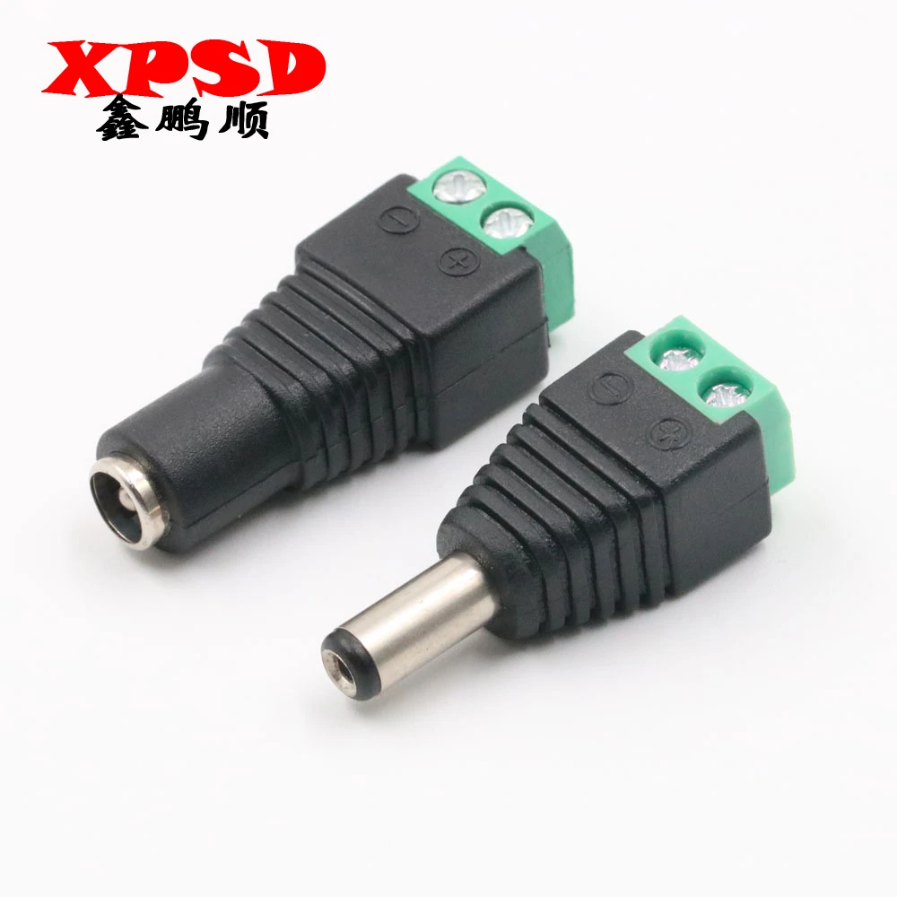 Male Female DC Connector 5.5mm*2.1mm Power Jack Adapter Plug For LED Strip Light CCTV Router Camera Home Applicance 10pcs female dc connector 2 1 5 5mm power jack adapter plug cable connector for 3528 5050 5730 led strip light