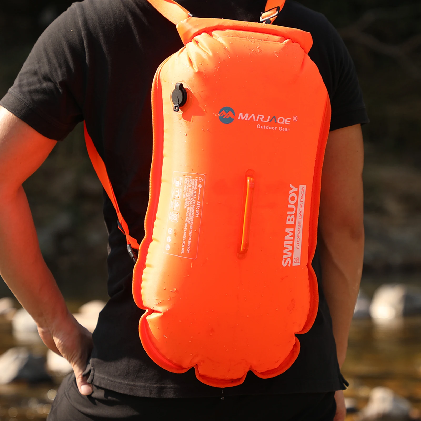 PVC Swim Buoy Float Storage Bag with Adjustable Waist Belt Backpack Waterproof Kayakers Boating Camping Training
