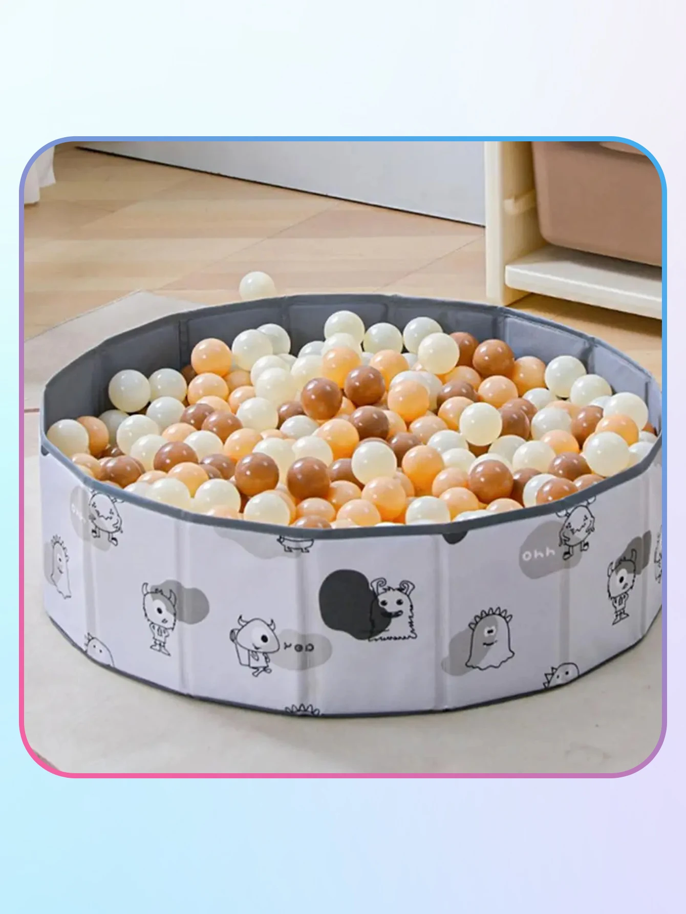 5.5CM 100pcs Soft Ball Pit Balls Crush Proof Plastic Balls With Reusable Net Bag for Kids Coffee Beige Cream Brown Mix Colours 5