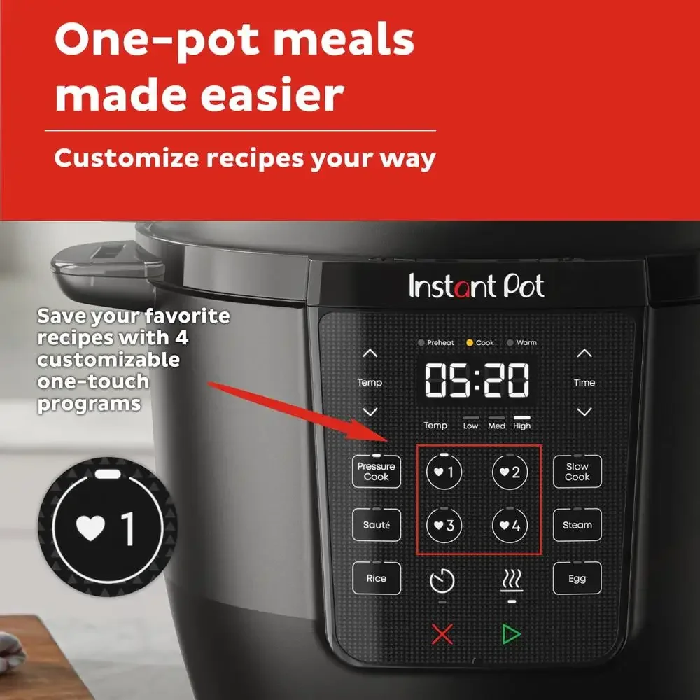6 Quart Aluminum Ceramic Pressure Cooker Multi-Cooker with 7 Cooking Functions and Customizable Presets Dishwasher Safe Easy 4