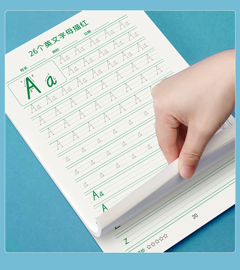 Educational learning toy Alphabet educational toys Learning english workbook English ABC Letters Numbers Children Practice Copybook Exercise Book Calligraphy Number Handwriting Textbook for Kids Toddler